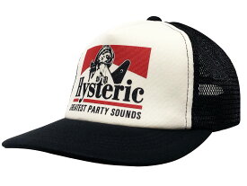 ヒステリックグラマー キャップ HYSTERIC GLAMOUR 新品 黒白 GUITAR GIRL CAP ギターガール メッシュ キャップ ヒスガール BLACK