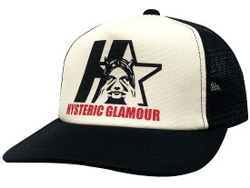 ヒステリックグラマー キャップ HYSTERIC GLAMOUR 新品 黒白 STAR EVIL CAP スター イビル メッシュ キャップ ヒスガール BLACK