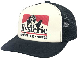 ヒステリックグラマー キャップ HYSTERIC GLAMOUR 新品 黒白 GUITAR GIRL CAP ギターガール メッシュ キャップ ヒスガール BLACK