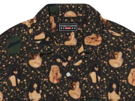 SUPREME シュプリーム トップス HYSTERIC GLAMOUR ヒステリックグラマー コラボ 21SS 新品 黒 Blurred Girls Rayon S/S Shirt BLACK 半袖 レーヨン シャツ ブラック