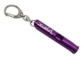 X-girl エックスガール 新品 パープル WHISTLE KEY CHAIN ホイッスル マイクロミルズロゴ　笛