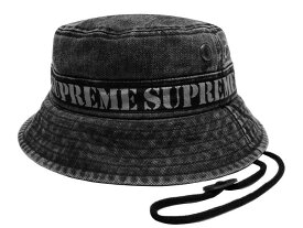 SUPREME シュプリーム 23SS 新品 黒 Stencil Webbing Boonie HAT ステンシル ウェビング ブーニー ハット ブラック Black