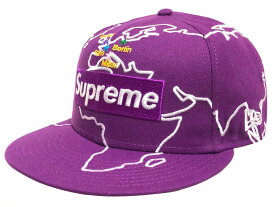 SUPREME シュプリーム ニューエラ コラボ 23AW 紫 Worldwide Box Logo New Era cap PURPLE ワールドワイド ボックスロゴ ニューエラ パープル 世界地図