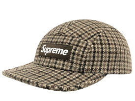 SUPREME シュプリーム キャップ 23AW 新品 ベージュ Houndstooth Wool Camp Cap ハウンドトゥース ウール キャンプ タン 千鳥格子 ボックスロゴ TAN 23fw