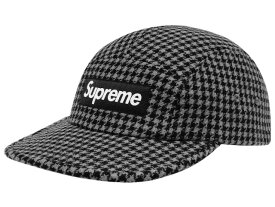 SUPREME シュプリーム キャップ 23AW 新品 黒 Houndstooth Wool Camp Cap ハウンドトゥース ウール キャンプ 千鳥格子 ボックスロゴ BLACK 23fw