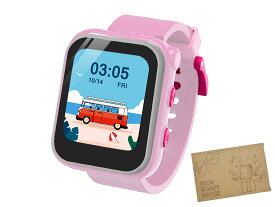 キッズ スマートウォッチ 腕時計 子供用 女の子 男の子 日本語対応 カメラ ゲーム 音楽 知育 学習 アラーム機能付き ピンク 誕生日 プレゼント ギフト