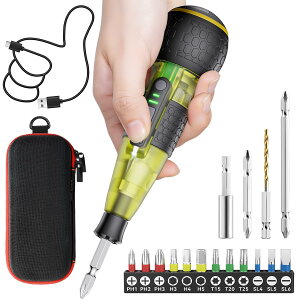 �d���h���C�o�[ ���^ �[�d�� 16�_�r�b�g�Z�b�g ���[�P�[�X�t�� USB-C ���P�xLED���C�g �y�� DIY �H�� ���S�� ���� �N���A�C�G���[