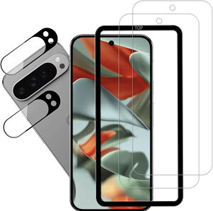 �t���ی�t�B���� �J���������Y�J�o�[ Google Pixel 9 Pro�p �Z�b�g �����K���X ���Y�f�� �w��h�~ �K�C�h�g�t�� 2�� 2������