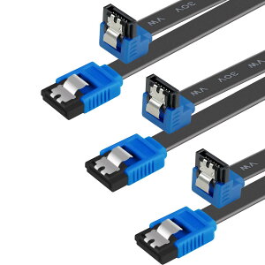 SATA�P�[�u�� 3�{�Z�b�g 45cm L�^ 90�x���p ���b�`�t�� SATA3 6Gbps�Ή� SSD HDD���ݗp �u���[ �]���P�[�u�� �ڑ��p�[�c