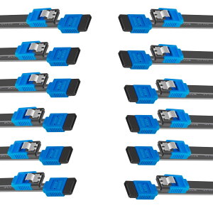 SATA�P�[�u�� 45cm �X�g���[�g�^ 12�{�Z�b�g 6Gbps ���b�`�t�� SATA3 SSD HDD ���ݗp �P�[�u�� �u���[