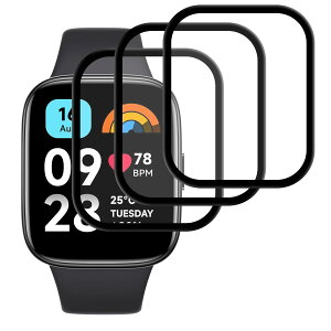�X�}�[�g�E�H�b�`�ی�t�B���� 3���Z�b�g Redmi Watch 3 Active�p �t���ی� �K���X�t�B���� 3D�Ȗ� �Y�f�@�� �ϏՌ� �����^ �����x �w��h�~ ������ ��ʕی�V�[�g