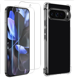 �X�}�z�P�[�X �t���ی�t�B���� 2���Z�b�g Google Pixel 9 Pro XL�p �J�o�[ �����K���X �t�B���� 9H ��U�h�~ �w��h�~ TPU �S���� �����x ���E���h�G�b�W �Ռ��z�� �����h�~ ���^ �y��