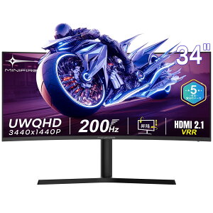 �Q�[�~���O���j�^�[ 34�C���` �E���g�����C�h �Ȗ� UWQHD 200Hz 1ms VA�p�l�� HDR Adaptive Sync �u���[���C�g�ጸ �������� VESA�Ή�
