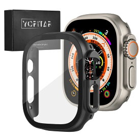 スマートウォッチケース 保護カバー 49mm ブラック ガラスフィルム 一体型 PC素材 全面保護 超薄型 耐衝撃 高透過率 指紋防止 傷防止 装着簡単