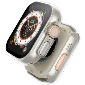 スマートウォッチケース 49mm クリア 全面保護 ガラスフィルム一体型 PC素材 超薄型 耐衝撃 高透過率 指紋防止 傷防止 カバー 装着簡単