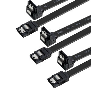 SATA�P�[�u�� 3�{�Z�b�g 45cm L�^ ���b�L���O���b�`�t�� 6Gbps�Ή� �V���A��ATA3 �P�[�u�� HDD SSD CD�h���C�u�ڑ��p �u���b�N
