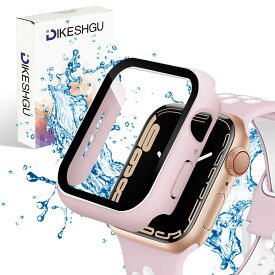 スマートウォッチ用保護ケース 40mm ピンク 一体型ガラスフィルム PC素材 全面保護 耐衝撃 高透過率 指紋防止 装着簡単 アップルウォッチ対応 カバー