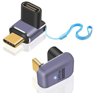 USB C�A�_�v�^�[ L���^ 180�x U���^ 2�Z�b�g �I�X ���X 40Gbps �����]�� 8K�f���o�� �Ή� �ϊ��R�l�N�^ Type-C �f�o�C�X�p 240W �}���[�d�Ή� �p�\�R�� �^�u���b�g ���Ӌ@��