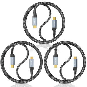 USB�P�[�u�� Type-C �f���o�͑Ή� 3.2 Gen 2 �����f�[�^�]�� 1.8m 3�{�Z�b�g �P�[�u�� �f���`�� �[�d�P�[�u��