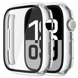 スマートウォッチ用ケース 42mm 保護カバー ガラスフィルム 一体型 PC素材 全面保護 シルバー