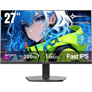 �Q�[�~���O���j�^�[ 27�C���` WQHD Fast IPS 200Hz 1ms HDR�Ή� ���掿 sRGB130% ��u���[���C�g �t���b�J�[�t���[ HDMI DP���� �p�\�R���p�f�B�X�v���C