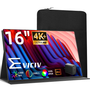 ���o�C�����j�^�[ 16�C���` 4K ����� QLED ���P�x1200Nit UHD 1500:1 HDR VESA�Ή� �T�u���j�^�[ �ی�J�o�[�t�� Type-C mini HDMI�ڑ� �Q�[�� PC �X�}�z�Ή�