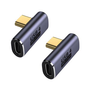 USB-C�A�_�v�^�[ �ϊ��R�l�N�^ 90�x L�^ 40Gbps�����]�� PD100W�}���[�d 8K 60Hz �f���o�� �f���h�~ �^�C�vC �X�}�z �m�[�gPC �Ή� 2�Z�b�g