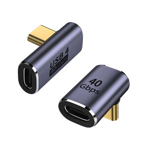 USB-C�A�_�v�^�[ �ϊ��R�l�N�^ 2�Z�b�g L�^ 90�x 40Gbps�����]�� PD100W�}���[�d 8K 60Hz�f���o�� �f���h�~ �X�}�z �m�[�gPC �Q�[���@�Ή� �^�C�vC�ϊ��A�_�v�^