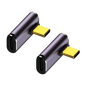 USB-C �ϊ��A�_�v�^ 2�Z�b�g �X�g���[�g L�� 90�x �����f�[�^�]�� 40Gbps �}���[�d PD 240W 5A �f���o�� 8K 4K ���𑜓x �����R�l�N�^ �^�C�vC �R�l�N�^ ���^ �y��