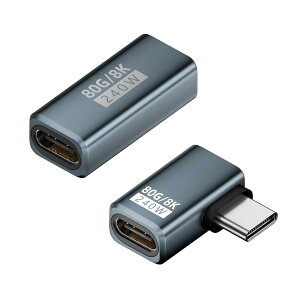 Type-C �A�_�v�^�[ �ϊ��R�l�N�^ L�� 2�Z�b�g 80Gbps PD240W �}���[�d 8K60Hz �����f�[�^�]�� �I�X ���X �ϊ��v���O 2��Z�b�g