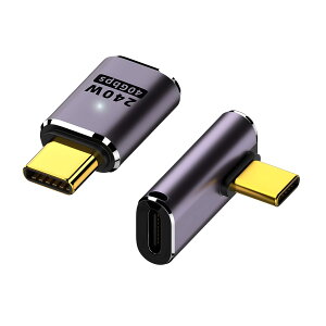 USB-C �ϊ��A�_�v�^ 2�Z�b�g �X�g���[�g L�� 90�x �����f�[�^�]�� 40Gbps �}���[�d 240W 5A 8K 4K �f���o�� �����R�l�N�^ �^�C�vC �R�l�N�^ ���^ �ϊ��A�_�v�^�[