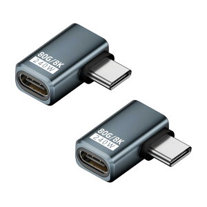 Type-C �A�_�v�^�[ L�� �ϊ��R�l�N�^ 80Gbps PD240W �}���[�d 8K60Hz �f���o�� �I�X ���X 2�Z�b�g �����f�[�^�]�� �����R�l�N�^ �ϊ��v���O