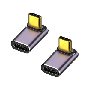 USB-C �ϊ��A�_�v�^ 2�Z�b�g �X�g���[�g L�� 90�x �����f�[�^�]�� 40Gbps �}���[�d PD 240W 5A 8K 4K �f���o�� �����R�l�N�^ �^�C�vC ���^