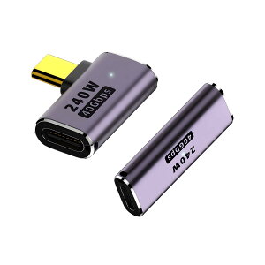 USB-C �ϊ��A�_�v�^ 2�Z�b�g �X�g���[�g L�� 90�x �^�C�vC �����R�l�N�^ 40Gbps �����]�� PD 240W �}���[�d 8K 4K �f���o�� �f�[�^�]�� ���^ �A�_�v�^�[