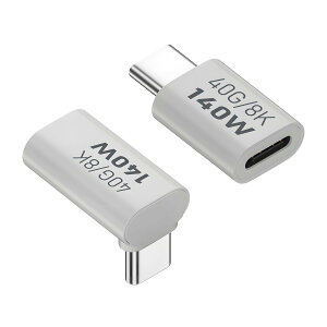 USB-C �ϊ��A�_�v�^�[ 2�Z�b�g 40Gbps �����]�� 140W �}���[�d 8K 60Hz �f���o�� 90�x L�^ �f���h�~ �^�C�vC �R�l�N�^ �X�}�z �m�[�gPC �Q�[���@�Ή�