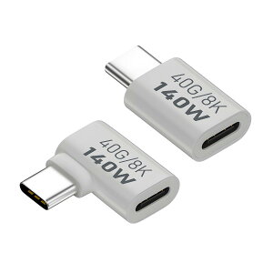 USB-C �A�_�v�^�[ �ϊ��R�l�N�^ 2�Z�b�g 40Gbps�����]�� PD140W�}���[�d 8K 60Hz�f���o�� L�^ 90�x �f���h�~ �X�}�z �m�[�gPC �Q�[���@�Ή� �^�C�vC �ϊ��A�_�v�^