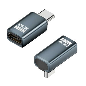 Type-C �A�_�v�^�[ �ϊ��R�l�N�^ 80Gbps PD240W �}���[�d 8K60Hz L�� �I�X ���X 2�Z�b�g �����]�� �f���o�� ���� �ڑ��[�q