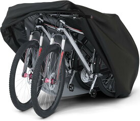 自転車カバー 2台用 厚手 210D 防水 撥水 UVカット 盗難防止 ロック穴付き 破れにくい サイクルカバー 29インチ対応 収納袋付き