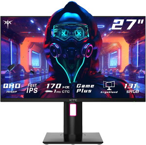 Gaming Monitor 27 Inch 1440p 170Hz Monitor 2K QHD 1ms GTG Fast IPS Computer Monitor HDR HDMI USB C DP Vertical Monitor FreeSync G-Sync Swivel Tilt Height Pivot Adjustable