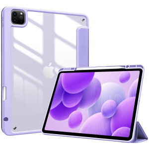 ProCase iPad Pro 12.9 �P�[�X ��6/5/4/3����ɓK�p�i2022 2021 2020 2018) ���� �N���A�o�b�N�J�o�[ �y�����[ �ϏՌ� �O�܂� �X�^���h �X�}�[�g�J�o�[