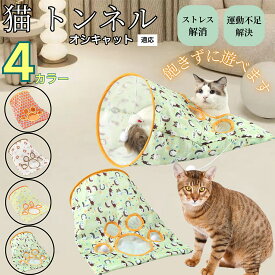 【20倍ポイント】 猫トンネル 折りたたみ式 キャットトンネル 犬猫兼用 ペットトンネル 室内用 多頭飼い 隠れ家おもちゃ 運動不足解消 ストレス発散 洗える ナイロン製 ボール付き じゃらし付き コンパクト収納 オシキャット猫種 オシキャット