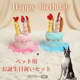 【最大40%OFFクーポン配布中】 犬 猫 誕生日 バースデー 帽子 ハット ケーキデザイン ペット用 かぶりもの パーティー 仮装 コスプレ インスタ映え おしゃれ 小型犬 中型犬 猫用 オールシーズン ペット服 ボクサー（Boxer）