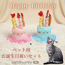 【最大40%OFFクーポン配布中】 犬 猫 誕生日 バースデー 帽子 ハット ケーキデザイン ペット用 かぶりもの パーティー 仮装 コスプレ インスタ映え おしゃれ 小型犬 中型犬 猫用 オールシーズン ペット服 エジプシャンマウ Egyptian Mau
