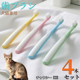 【最大40%OFFクーポン配布中】 チャウシー Chausie 【4本セット】 ペット 歯ブラシ 猫 犬 歯ブラシ 柔らかい 超極細毛 10000本 歯垢除去 歯周病予防 口臭対策 小型犬 中型犬 デンタルケア 痛くない 歯ぐきに優しい