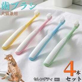 【最大40%OFFクーポン配布中】 セレンゲティ Serengeti Cat 【4本セット】 ペット 歯ブラシ 猫 犬 歯ブラシ 柔らかい 超極細毛 10000本 歯垢除去 歯周病予防 口臭対策 小型犬 中型犬 デンタルケア 痛くない 歯ぐきに優しい