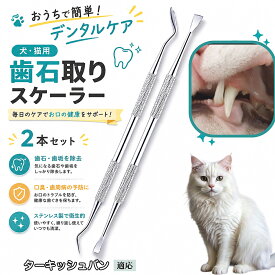 【最大40%OFFクーポン配布中】 ターキッシュバン Turkish Van 犬 歯石取り スケーラー 犬用デンタルケア 2本セット 両端2WAY 歯垢除去 口臭対策 黄ばみ除去 口腔ケア 犬猫兼用 自分で セルフケア ステンレス製 衛生