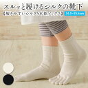 履きやすいシルク5本指ソックス 男性用（24-25.5cm）五本指ソックス 5本指 シルク 絹 冷えとり 冷え取り ムレ 汗 靴下 ソックス 冷え取り靴下 5本指靴下 5本指ソックス 重ね履き 日本製 山忠 温むすび おんむすび