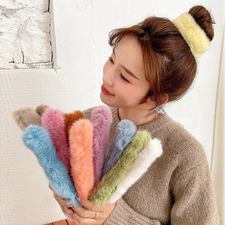 楽天市場】ヘアアクセ モコモコ シュシュ 韓国 子供 大人 キッズ 