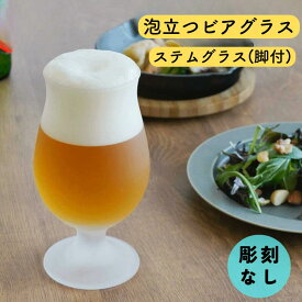 泡立つビアグラス ステムグラス 脚付きグラス ビールグラス 単品 グラス 誕生日 結婚祝い プレゼント 還暦祝い 古希祝い ギフト 贈答 名前 記念日 御祝 ビール おすすめ おしゃれ 人気 お酒 泡立ち のどごし