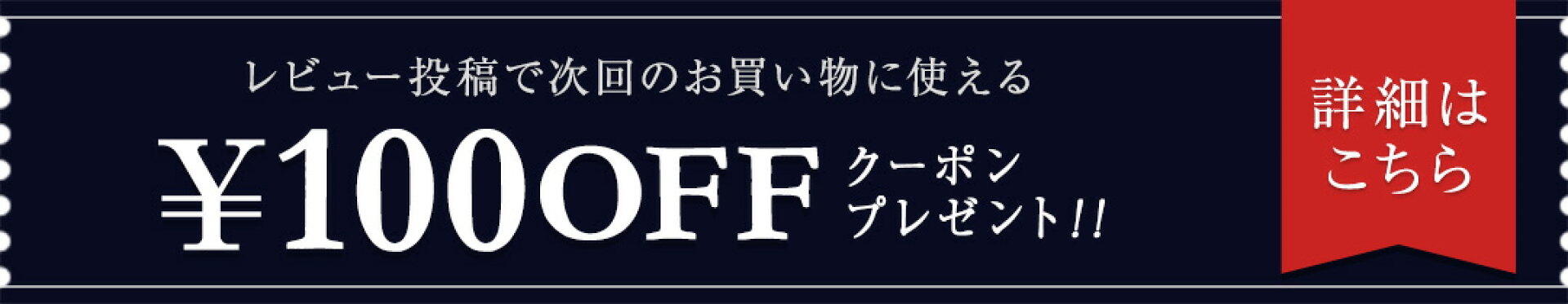 レビュー投稿で100円OFFクーポンプレゼント！